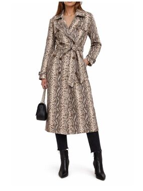 Rebecca Minkoff Animal Print Longline Trench Coat XL